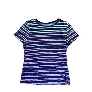 Talbots Women's M Striped Soft Knit Short Sleeve Tee Shirt